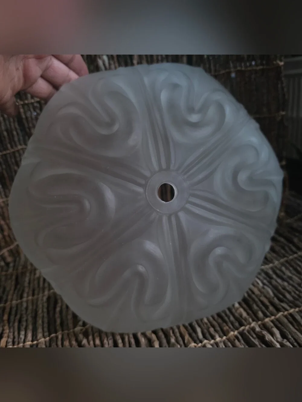 Vintage Frosted Glass Light Shade 9.75